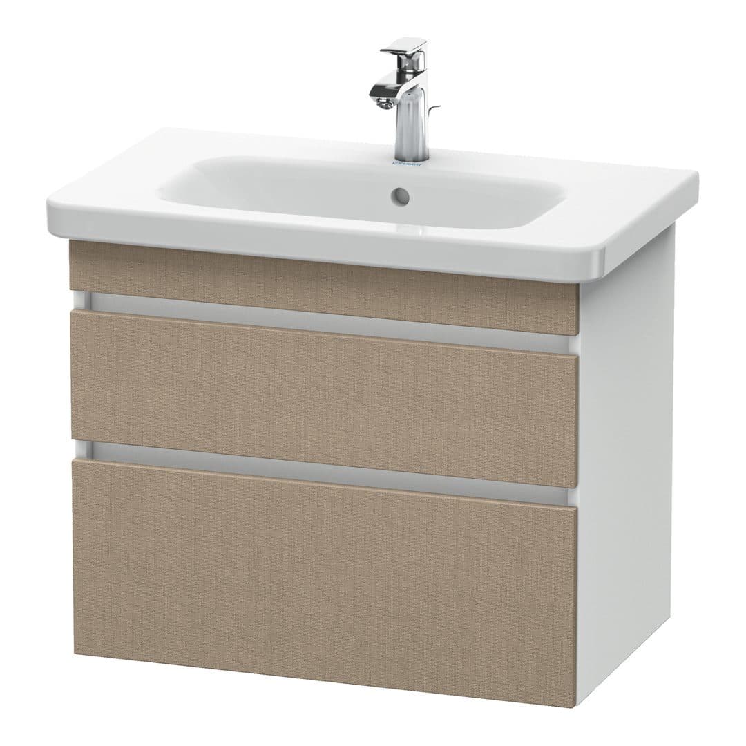 Duravit DuraStyle – Έπιπλο Νιπτήρα – 730 mm, 2 συρτάρια, νιπτήρας κέντρο, σώμα White Matt – Linen Matt, Decor (DS648107518)