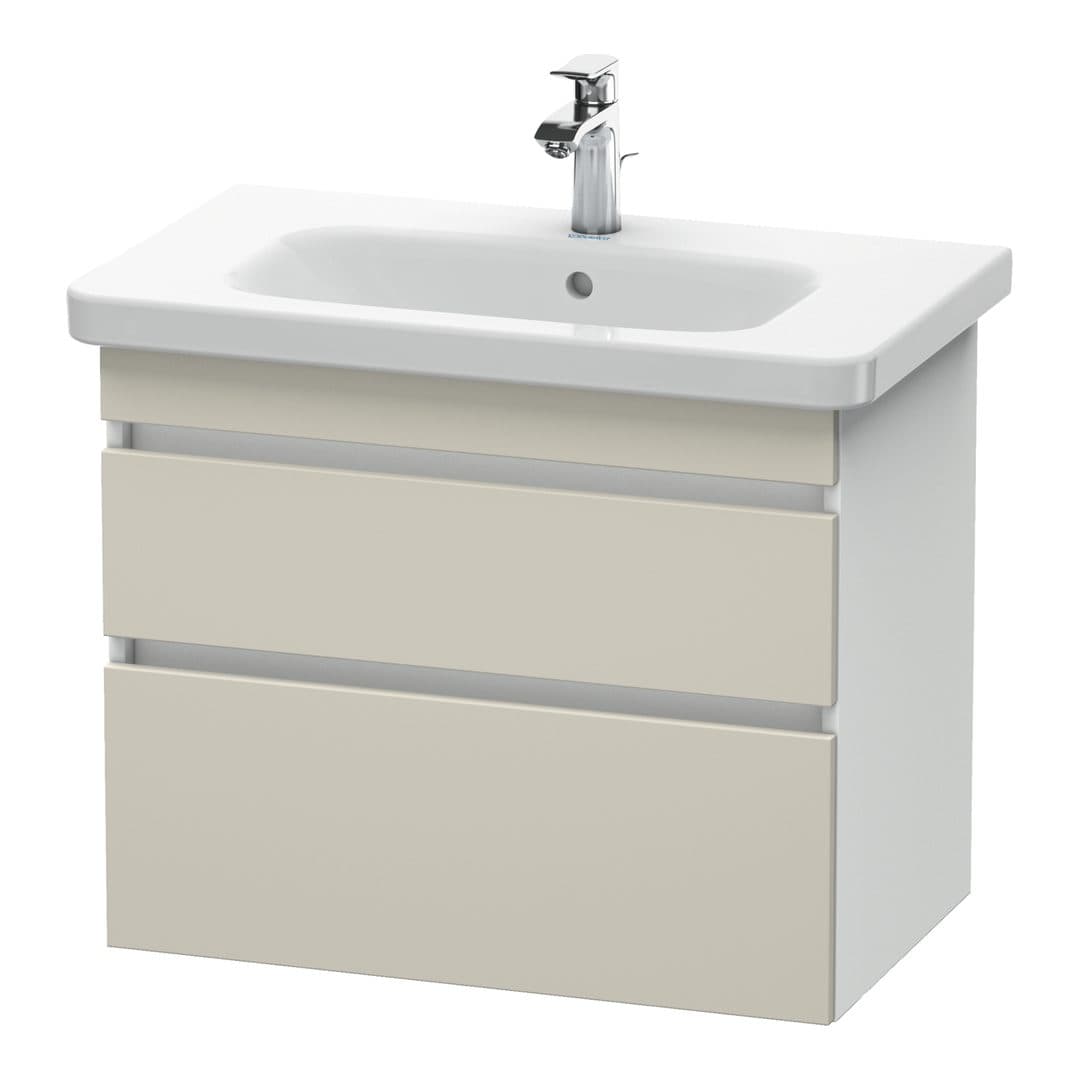Duravit DuraStyle – Έπιπλο Νιπτήρα – 730 mm, 2 συρτάρια, νιπτήρας κέντρο, σώμα White Matt – Taupe Matt, Decor (DS648109118)