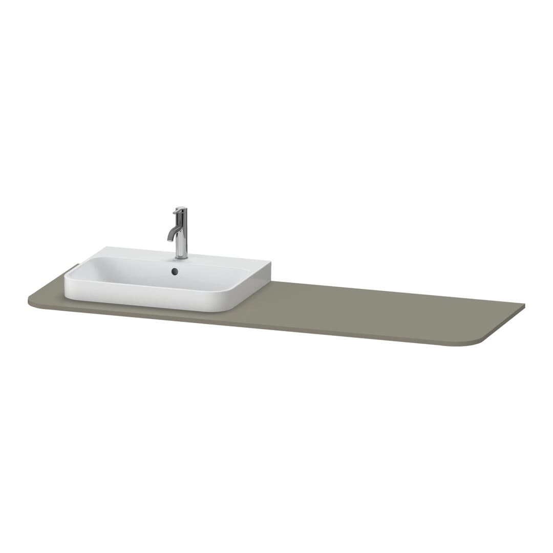 Duravit Happy D.2 – Πάγκος Νιπτήρα – 1600 mm, νιπτήρας αριστερά – Stone grey Satin Matt, Lacquer (HP031HL9292)
