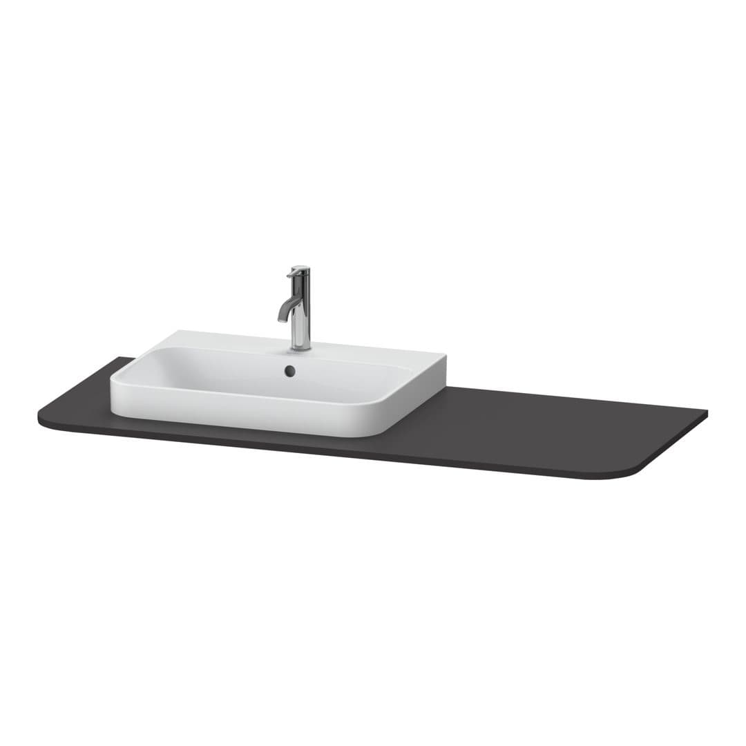Duravit Happy D.2 – Πάγκος Νιπτήρα – 1300 mm, νιπτήρας αριστερά – Graphite Super Matt, Decor (HP031KL8080)