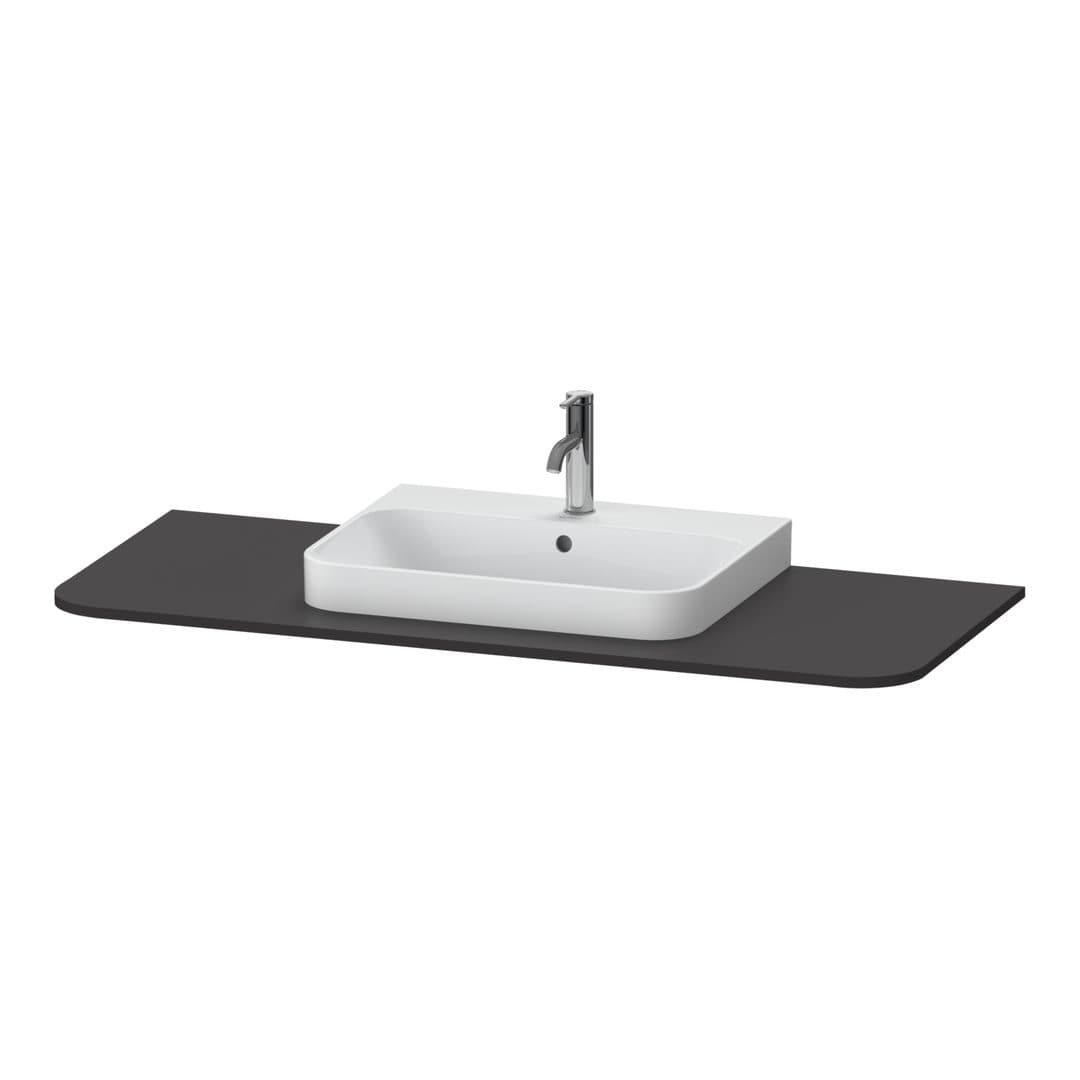Duravit Happy D.2 – Πάγκος Νιπτήρα – 1300 mm, νιπτήρας κέντρο – Graphite Super Matt, Decor (HP031KM8080)