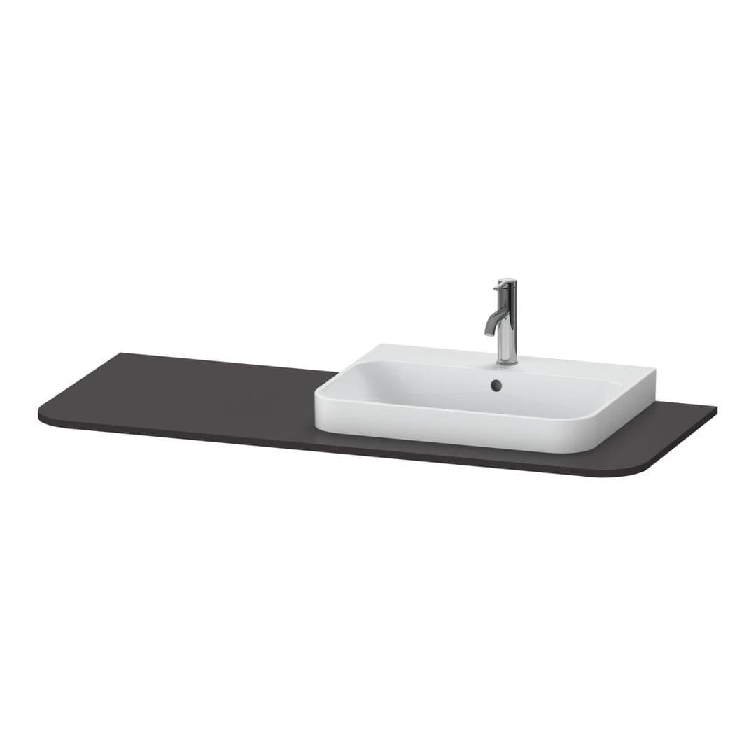 Duravit Happy D.2 – Πάγκος Νιπτήρα – 1300 mm, νιπτήρας δεξιά – Graphite Super Matt, Decor (HP031KR8080)