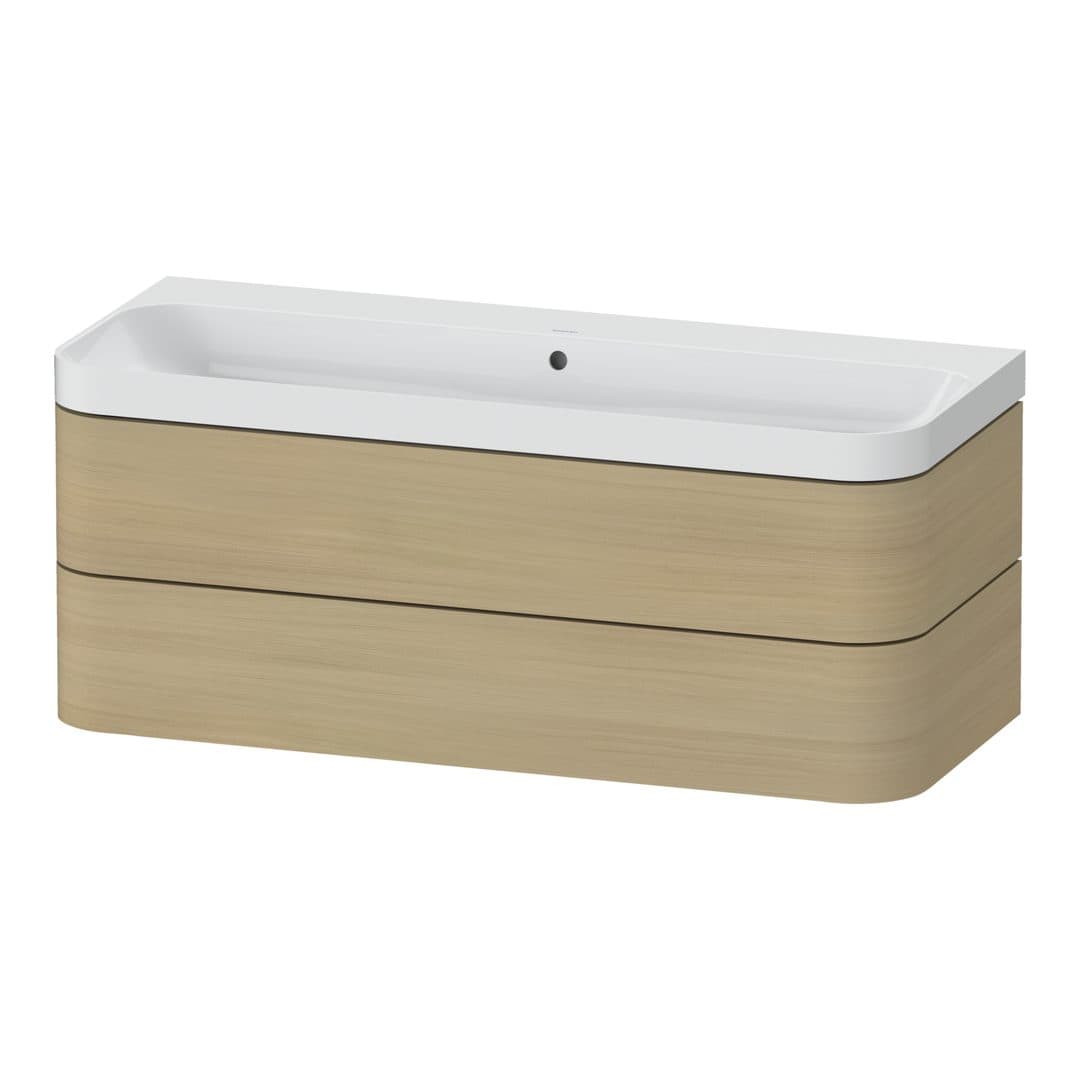 Duravit Happy D.2 – Έπιπλο Νιπτήρα – 1175 mm, με νιπτήρα, 2 συρτάρια, νιπτήρας κέντρο, έκδοση N, μοντέλο HP4349 – Mediterranean oak Matt, Real wood veneer (HP4349N71710000)