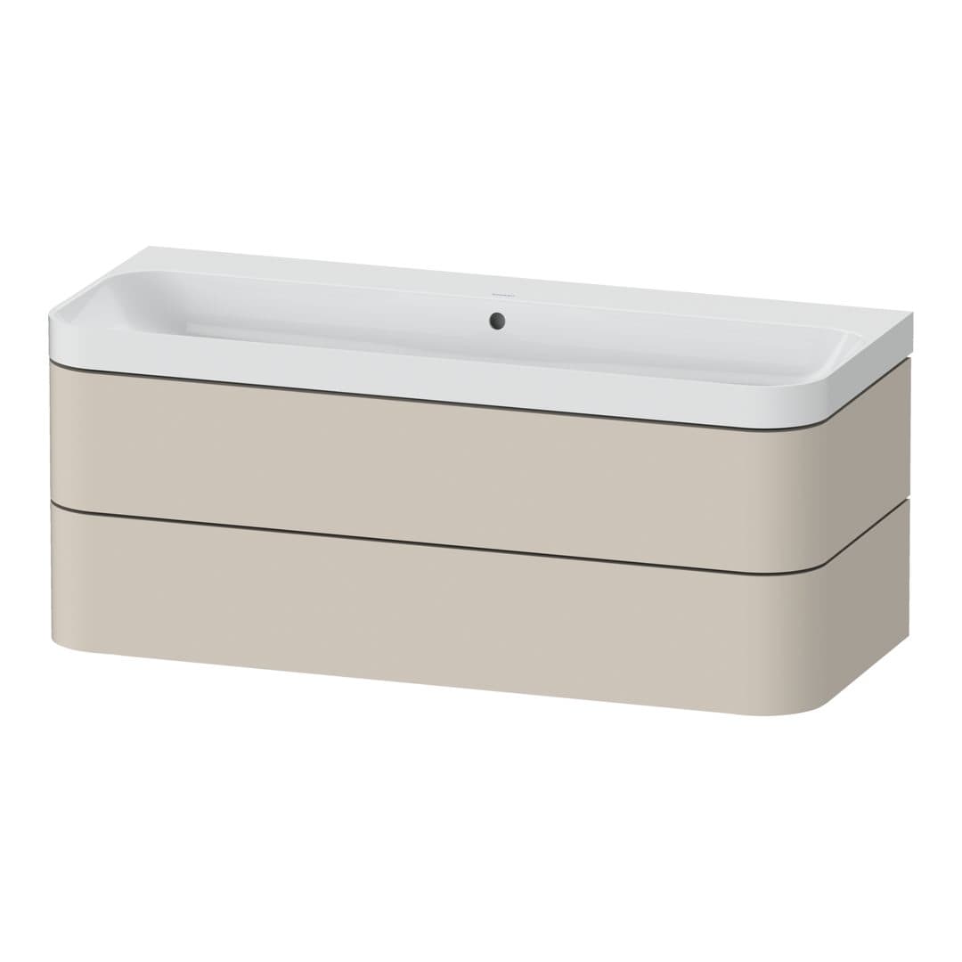 Duravit Happy D.2 – Έπιπλο Νιπτήρα – 1175 mm, με νιπτήρα, 2 συρτάρια, έκδοση N, μοντέλο HP4349 – Taupe Super Matt, Decor (HP4349N83830000)