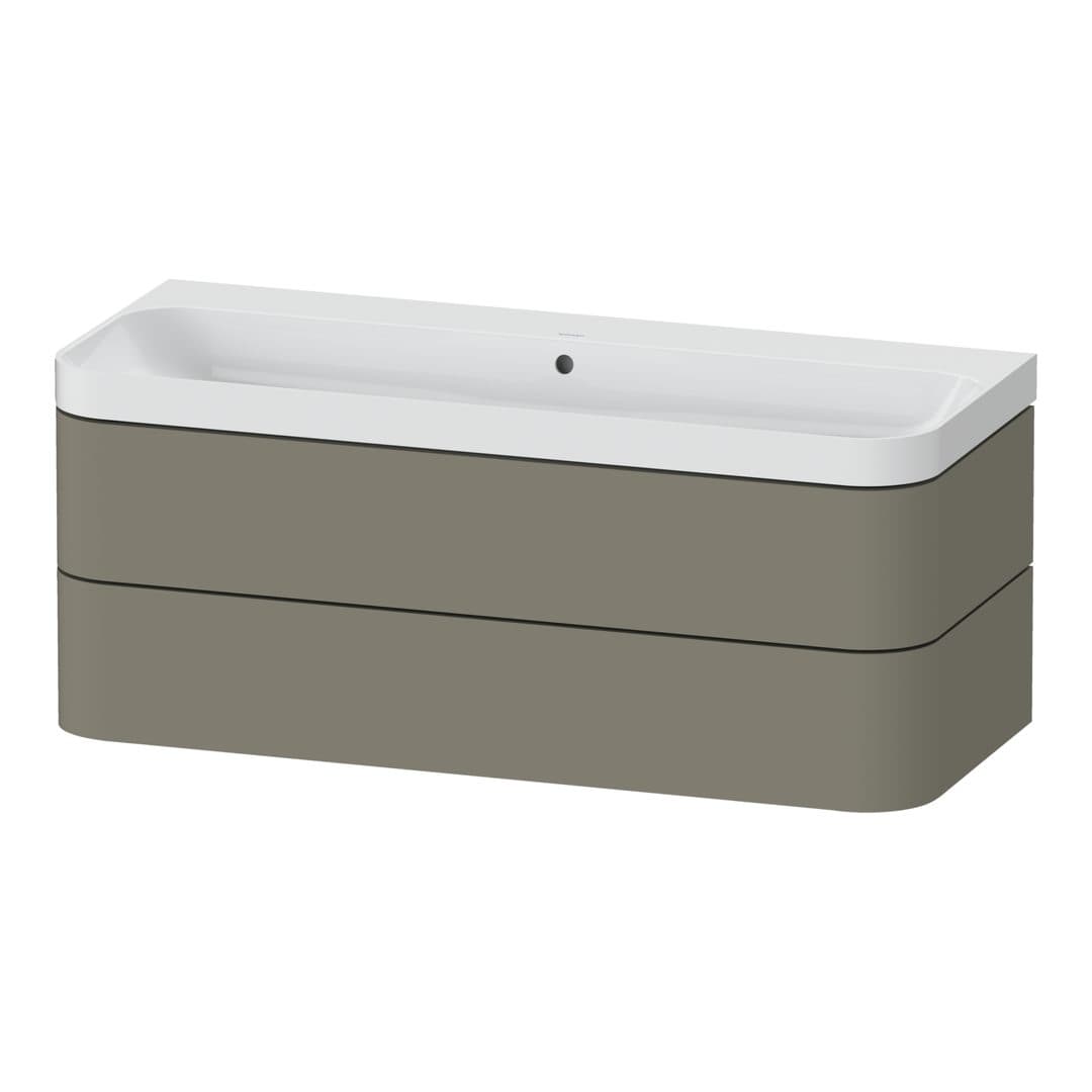 Duravit Happy D.2 – Έπιπλο Νιπτήρα – 1175 mm, με νιπτήρα, 2 συρτάρια, νιπτήρας κέντρο, έκδοση N, μοντέλο HP4349 – Stone grey Satin Matt, Lacquer (HP4349N92920000)