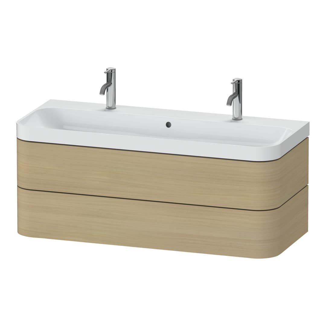 Duravit Happy D.2 – Έπιπλο Νιπτήρα – 1175 mm, με νιπτήρα, 2 συρτάρια, νιπτήρας κέντρο, έκδοση O, μοντέλο HP4379 – Mediterranean oak Matt, Real wood veneer (HP4379O71710000)