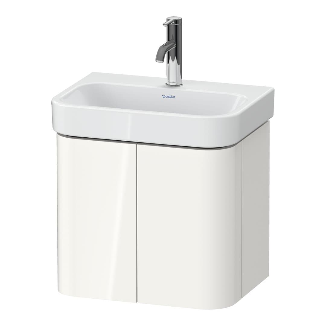 Duravit Happy D.2 – Έπιπλο Νιπτήρα – 475 mm, 2 πόρτες, νιπτήρας κέντρο – White High Gloss, Decor (HP4384022220000)
