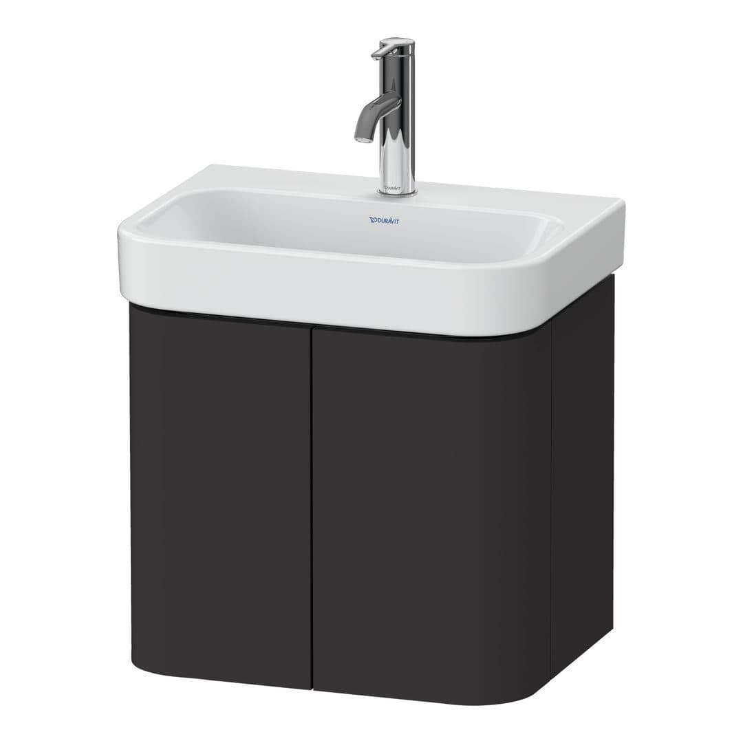 Duravit Happy D.2 – Έπιπλο Νιπτήρα – 475 mm, 2 πόρτες, νιπτήρας κέντρο – Graphite Super Matt, Decor (HP4384080800000)