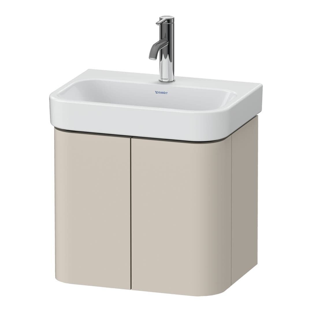 Duravit Happy D.2 – Έπιπλο Νιπτήρα – 475 mm, 2 πόρτες, νιπτήρας κέντρο – Taupe Super Matt, Decor (HP4384083830000)