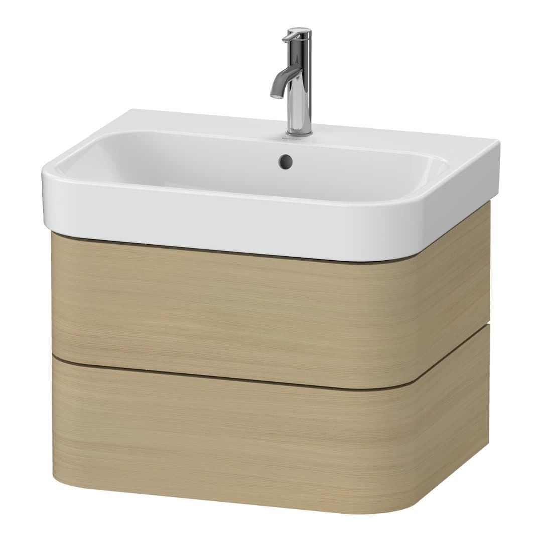 Duravit Happy D.2 – Έπιπλο Νιπτήρα – 625 mm, 2 συρτάρια, νιπτήρας κέντρο – Mediterranean oak Matt, Real wood veneer (HP4386071710000)