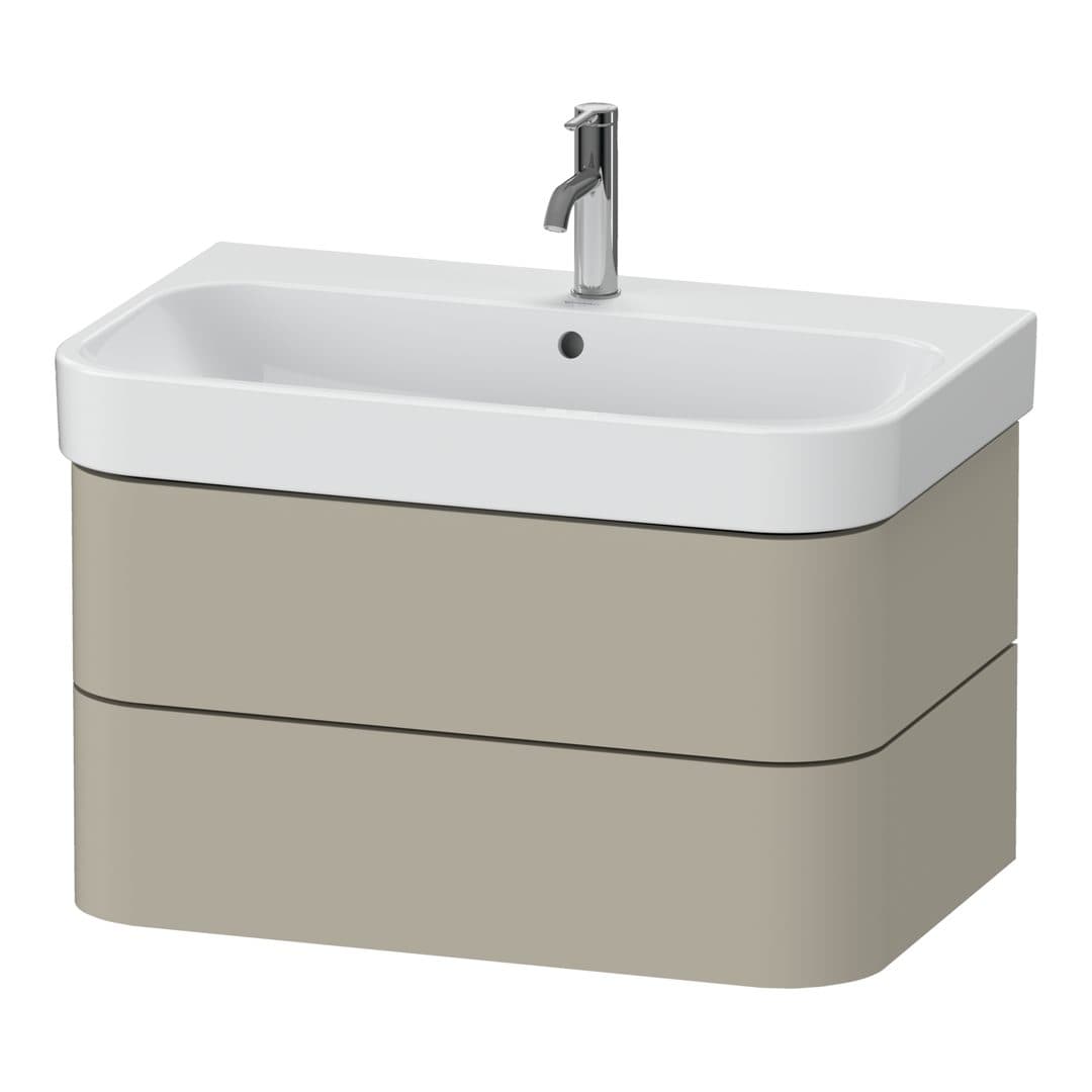 Duravit Happy D.2 – Έπιπλο Νιπτήρα – 775 mm, 2 συρτάρια, νιπτήρας κέντρο – Taupe Satin Matt, Lacquer (HP4387060600000)