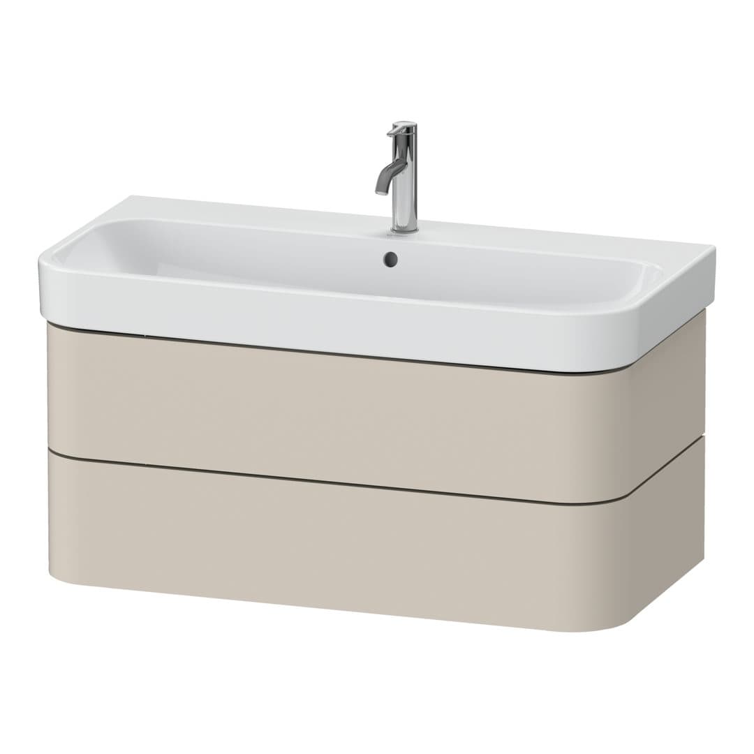 Duravit Happy D.2 – Έπιπλο Νιπτήρα – 975 mm, 2 συρτάρια, νιπτήρας κέντρο – Taupe Super Matt, Decor (HP4388083830000)