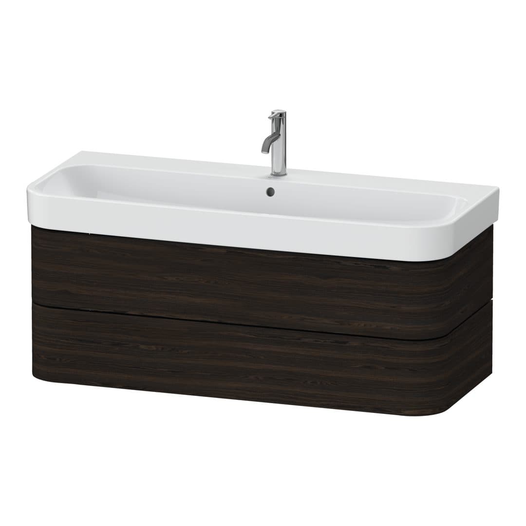 Duravit Happy D.2 – Έπιπλο Νιπτήρα – 1175 mm, 2 συρτάρια, νιπτήρας κέντρο – Brushed walnut Matt, Real wood veneer (HP4389069690000)