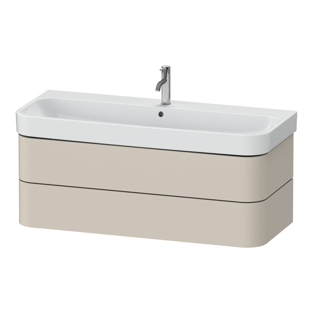 Duravit Happy D.2 – Έπιπλο Νιπτήρα – 1175 mm, 2 συρτάρια, νιπτήρας κέντρο – Taupe Super Matt, Decor (HP4389083830000)