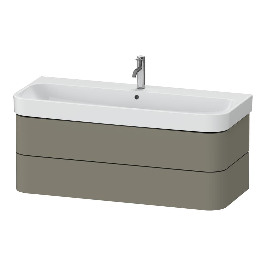 Duravit Happy D.2 – Έπιπλο Νιπτήρα – 1175 mm, 2 συρτάρια, νιπτήρας κέντρο – Stone grey Satin Matt, Lacquer (HP4389092920000)