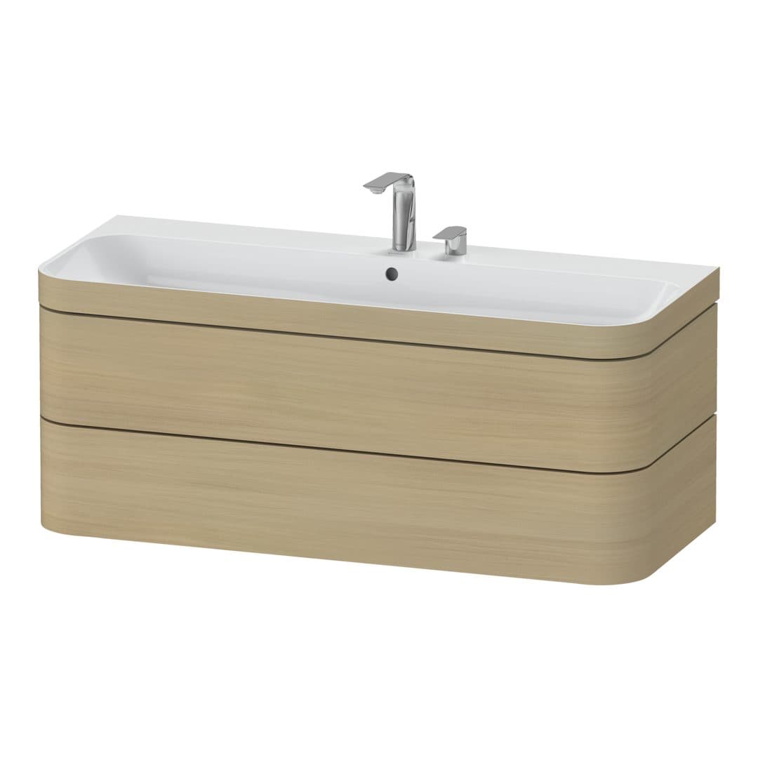Duravit Happy D.2 – Έπιπλο Νιπτήρα – 1175 mm, με νιπτήρα, 2 συρτάρια, νιπτήρας κέντρο, έκδοση E, μοντέλο HP4639 – Mediterranean oak Matt, Real wood veneer (HP4639E71710000)