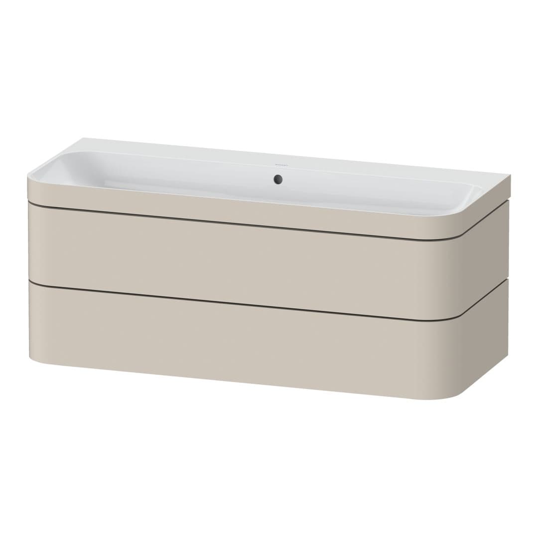 Duravit Happy D.2 – Έπιπλο Νιπτήρα – 1175 mm, με νιπτήρα, 2 συρτάρια, έκδοση N, μοντέλο HP4639 – Taupe Super Matt, Decor (HP4639N83830000)
