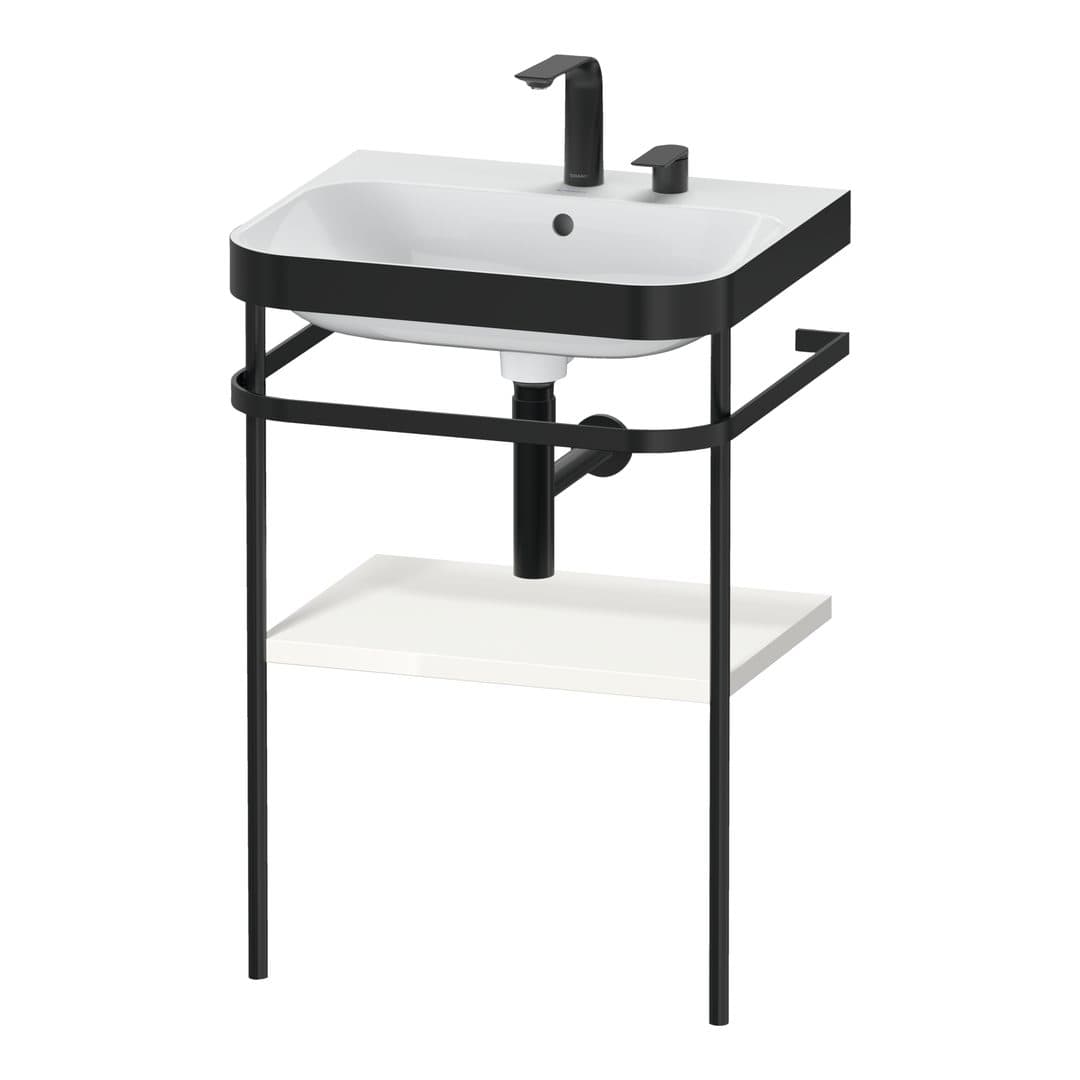 Duravit Happy D.2 – Βάση Νιπτήρα – 575 mm, με νιπτήρα, νιπτήρας κέντρο, σώμα White High Gloss, έκδοση E – White High Gloss, Decor (HP4735E2222)