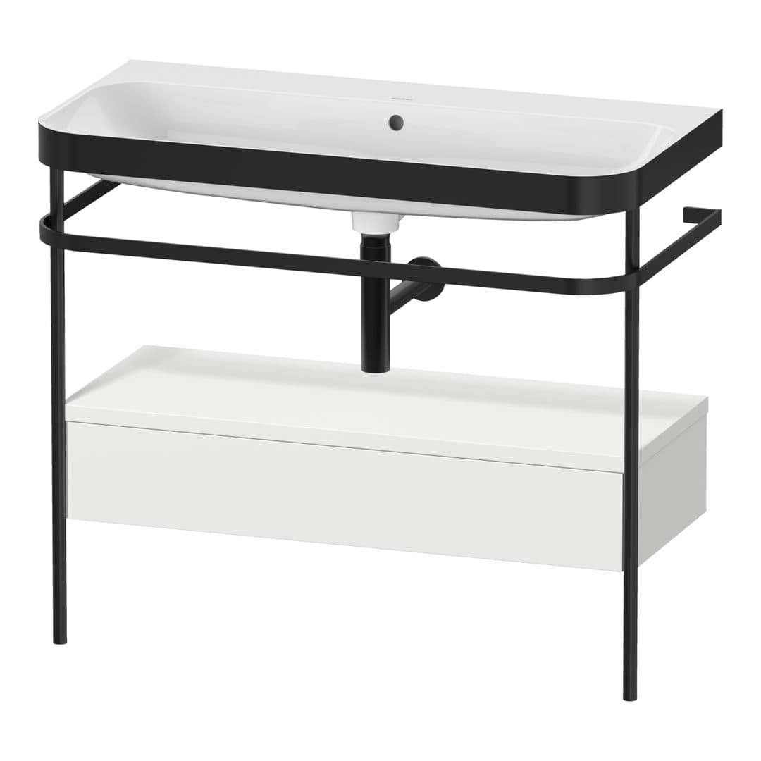Duravit Happy D.2 – Βάση Νιπτήρα – 975 mm, με νιπτήρα, με συρτάρι, 1 συρτάρι, νιπτήρας κέντρο, έκδοση N, μοντέλο HP4743 – Nordic white Satin Matt, Lacquer (HP4743N3939)