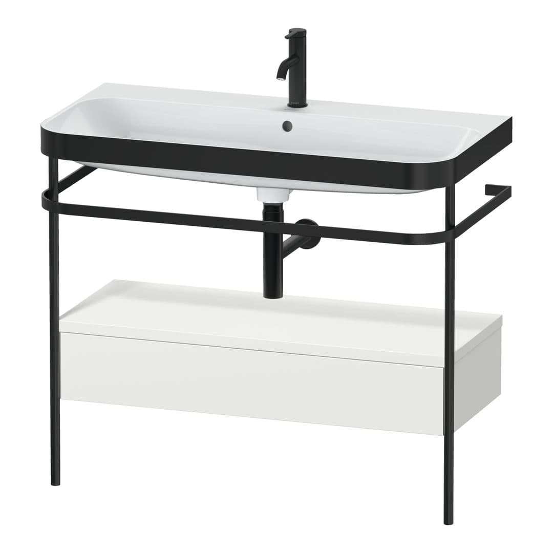 Duravit Happy D.2 – Βάση Νιπτήρα – 975 mm, με νιπτήρα, με συρτάρι, 1 συρτάρι, νιπτήρας κέντρο, έκδοση O, μοντέλο HP4743 – Nordic white Satin Matt, Lacquer (HP4743O3939)