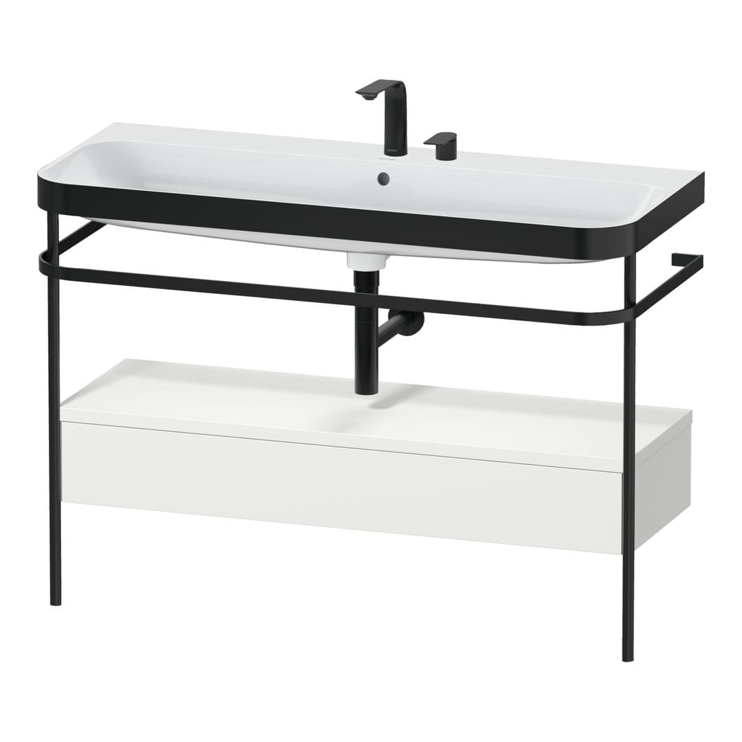 Duravit Happy D.2 – Βάση Νιπτήρα – 1175 mm, με νιπτήρα, με συρτάρι, 1 συρτάρι, νιπτήρας κέντρο, έκδοση E, μοντέλο HP4744 – Nordic white Satin Matt, Lacquer (HP4744E39390000)