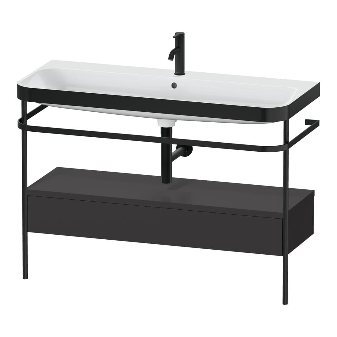 Duravit Happy D.2 – Βάση Νιπτήρα – 1175 mm, με νιπτήρα, με συρτάρι, 1 συρτάρι, νιπτήρας κέντρο, έκδοση O, μοντέλο HP4744 – Graphite Super Matt, Decor (HP4744O80800000)