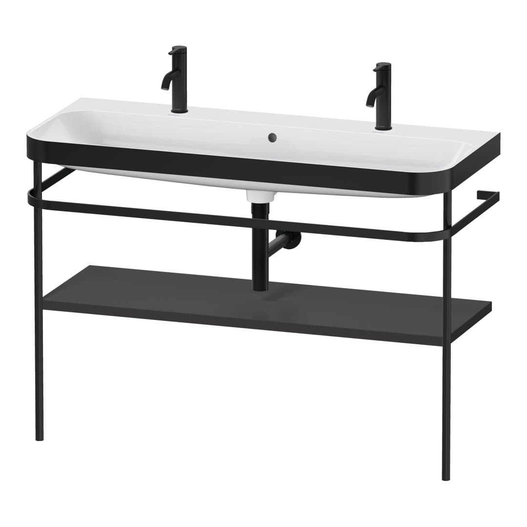 Duravit Happy D.2 – Βάση Νιπτήρα – 1175 mm, με νιπτήρα, νιπτήρας κέντρο, σώμα Graphite Super Matt, έκδοση O, μοντέλο HP4759 – Graphite Super Matt, Decor (HP4759O80800000)