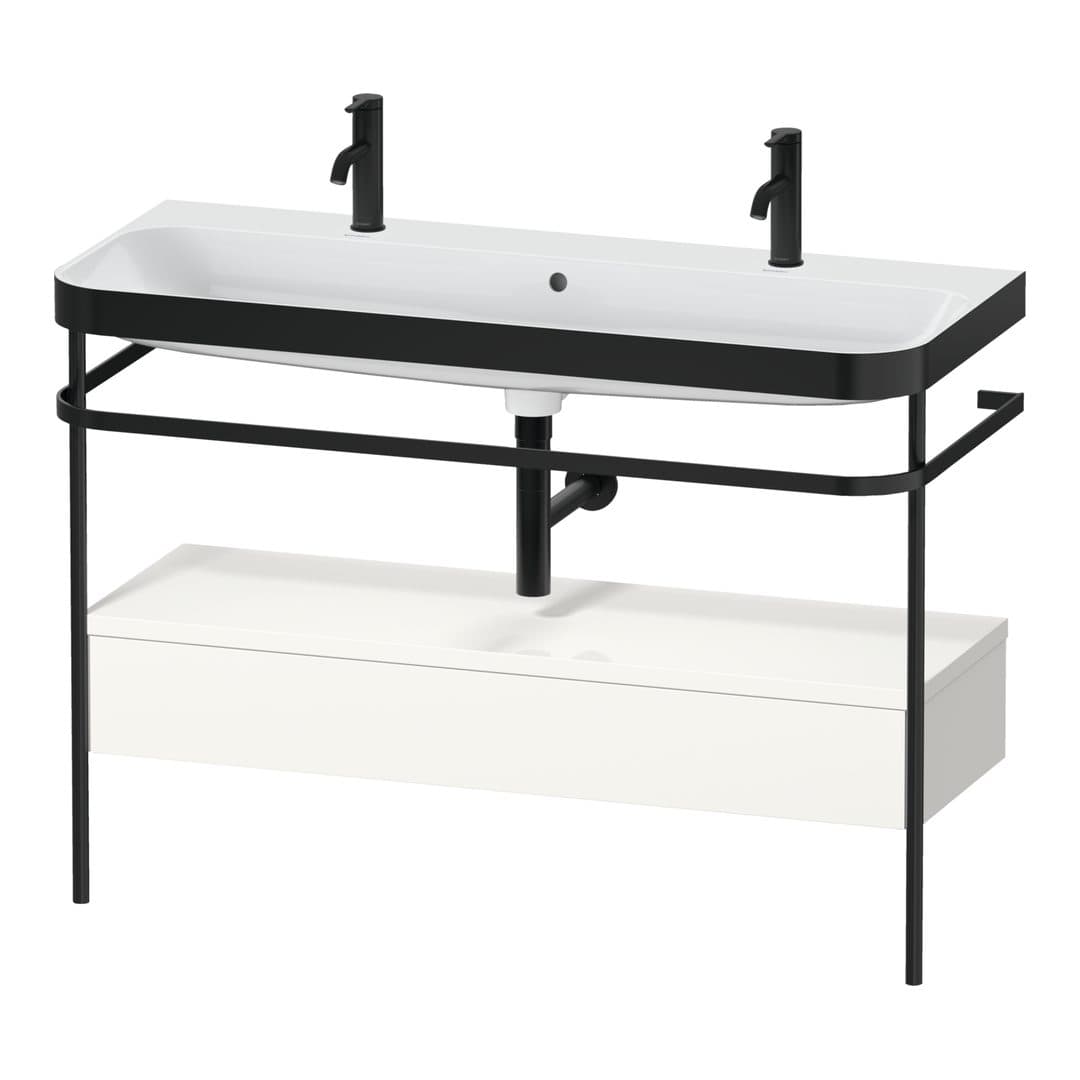 Duravit Happy D.2 – Βάση Νιπτήρα – 1175 mm, με νιπτήρα, με συρτάρι, 1 συρτάρι, νιπτήρας κέντρο, έκδοση O, μοντέλο HP4764 – White High Gloss, Decor (HP4764O22220000)