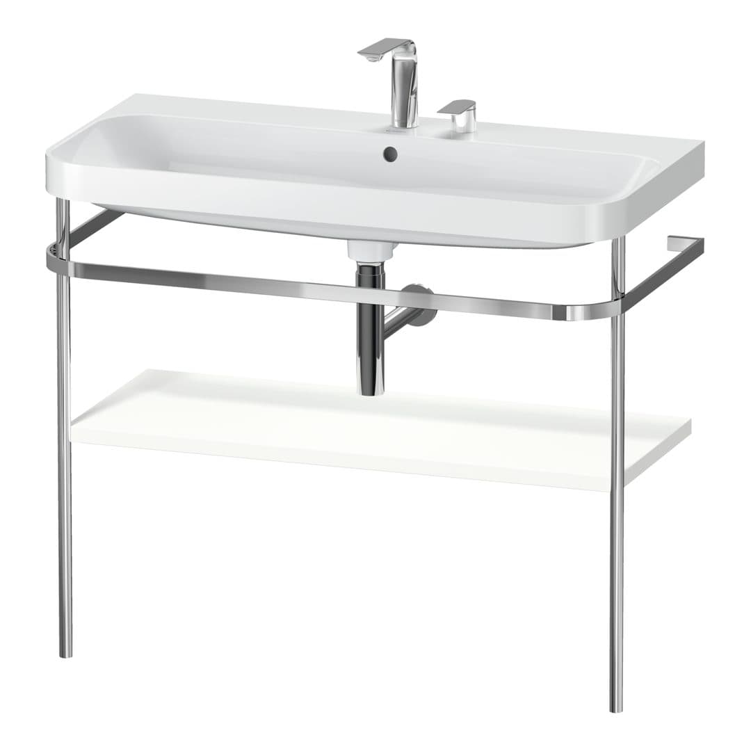 Duravit Happy D.2 – Βάση Νιπτήρα – 975 mm, με νιπτήρα, νιπτήρας κέντρο, έκδοση E – White Satin Matt, Lacquer (HP4838E3636)