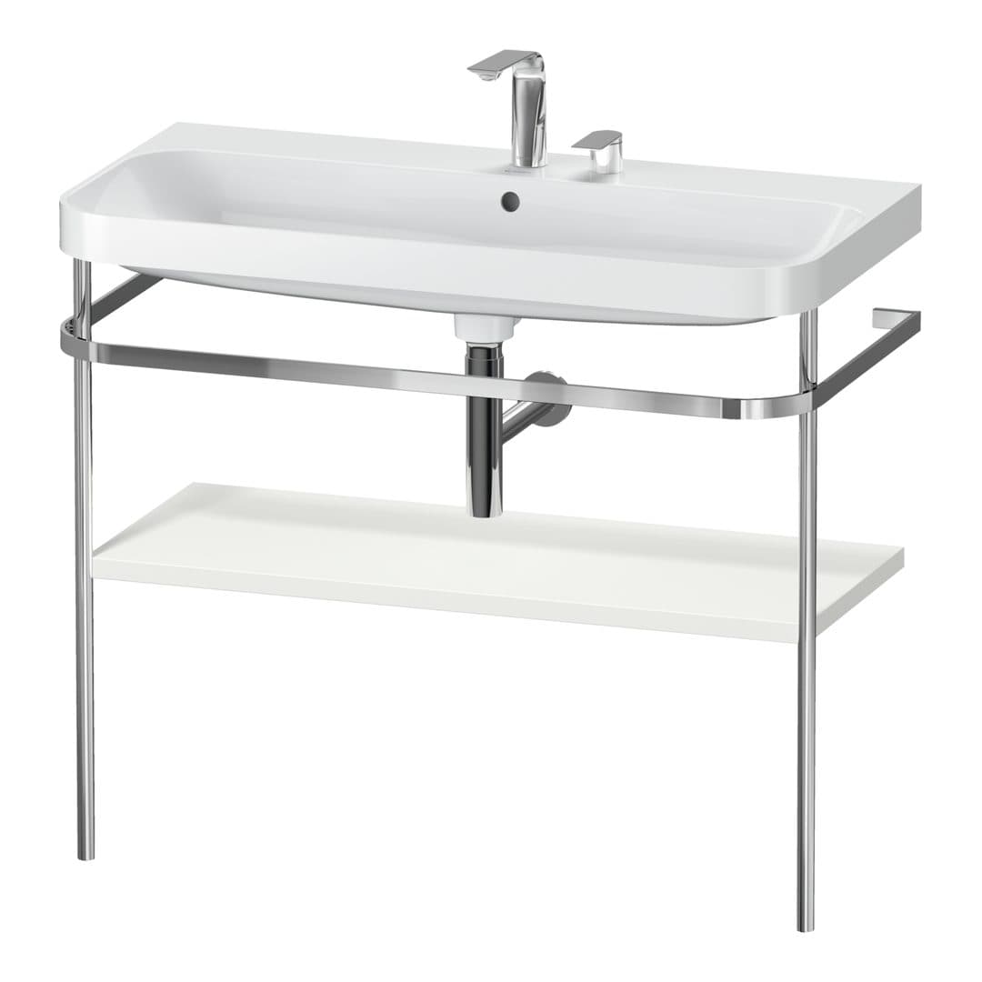Duravit Happy D.2 – Βάση Νιπτήρα – 975 mm, με νιπτήρα, νιπτήρας κέντρο, έκδοση E – Nordic white Satin Matt, Lacquer (HP4838E3939)