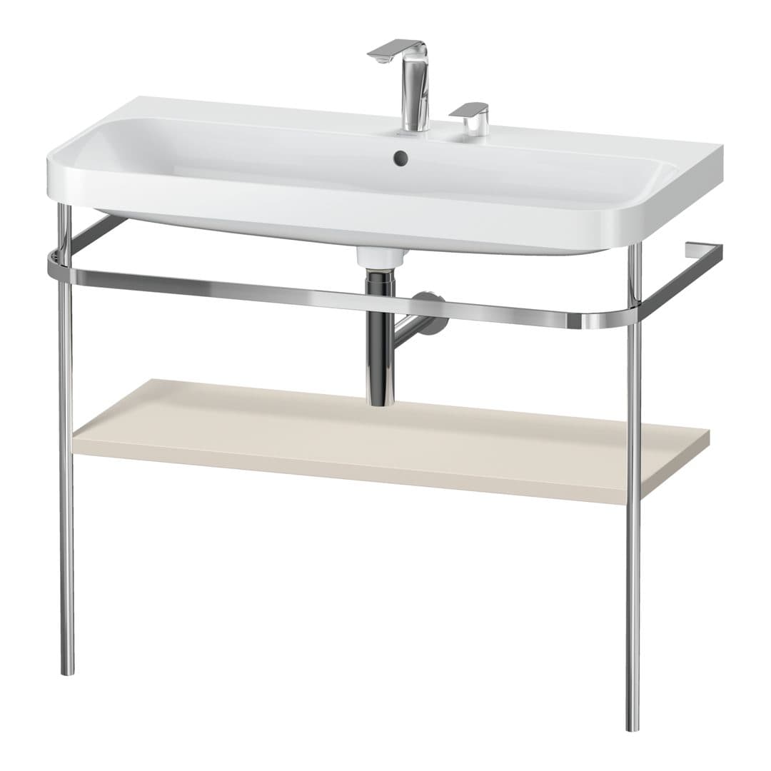 Duravit Happy D.2 – Βάση Νιπτήρα – 975 mm, με νιπτήρα, νιπτήρας κέντρο, έκδοση E – Taupe Super Matt, Decor (HP4838E8383)