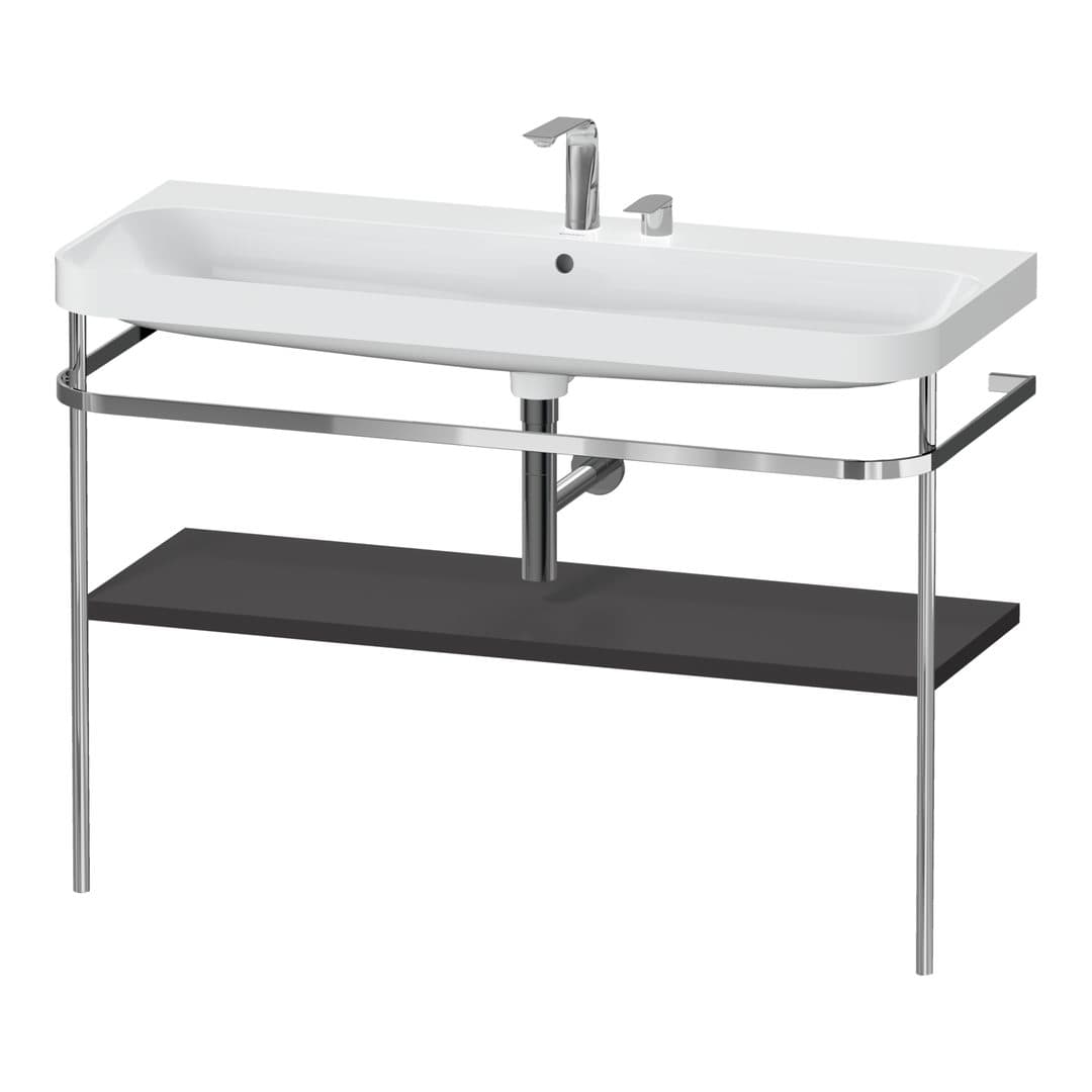 Duravit Happy D.2 – Βάση Νιπτήρα – 1175 mm, με νιπτήρα, νιπτήρας κέντρο, έκδοση E – Graphite Super Matt, Decor (HP4839E80800000)