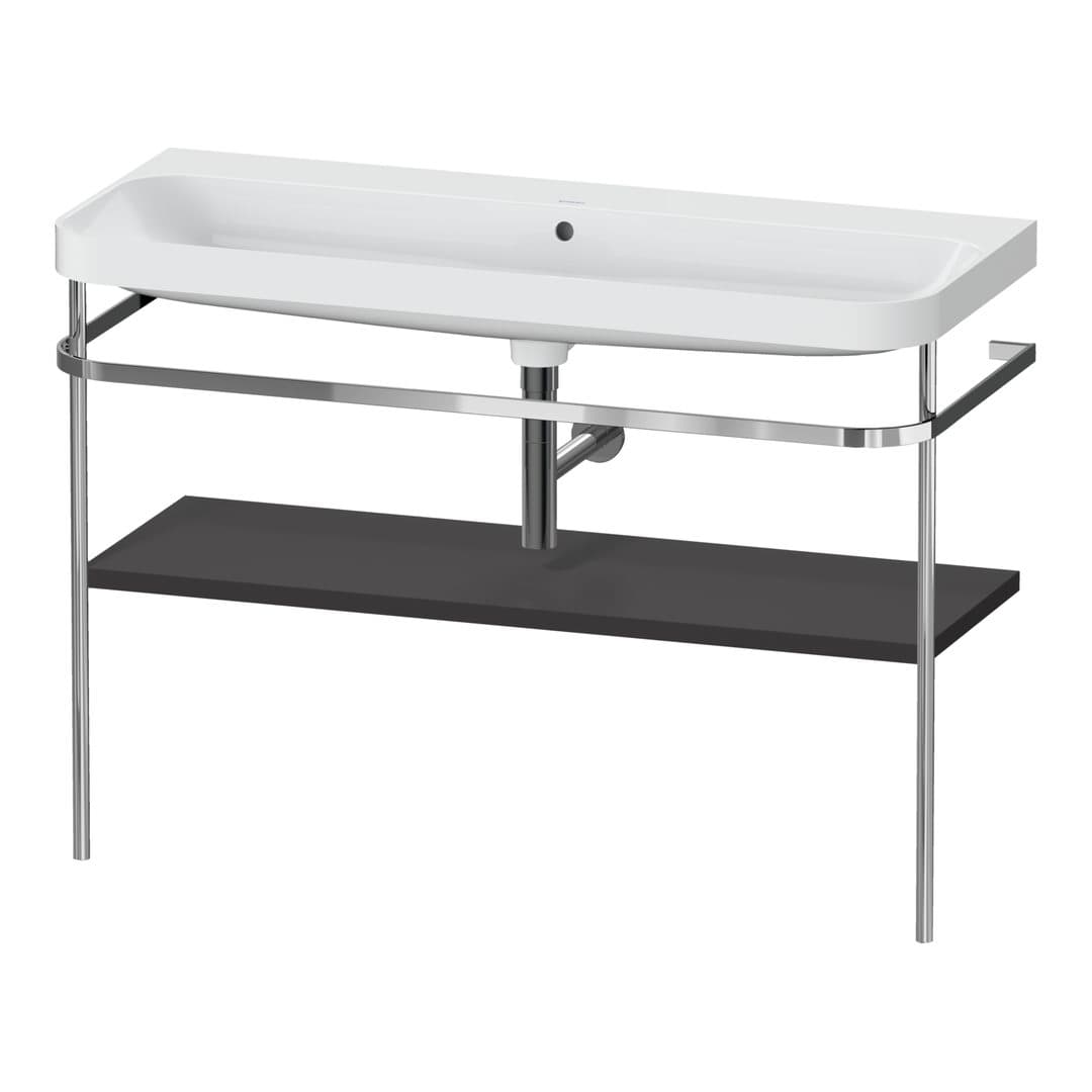 Duravit Happy D.2 – Βάση Νιπτήρα – 1175 mm, με νιπτήρα, νιπτήρας κέντρο, έκδοση N – Graphite Super Matt, Decor (HP4839N80800000)