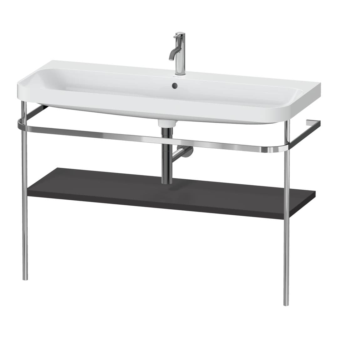 Duravit Happy D.2 – Βάση Νιπτήρα – 1175 mm, με νιπτήρα, νιπτήρας κέντρο, έκδοση O, μοντέλο HP4839 – Graphite Super Matt, Decor (HP4839O80800000)