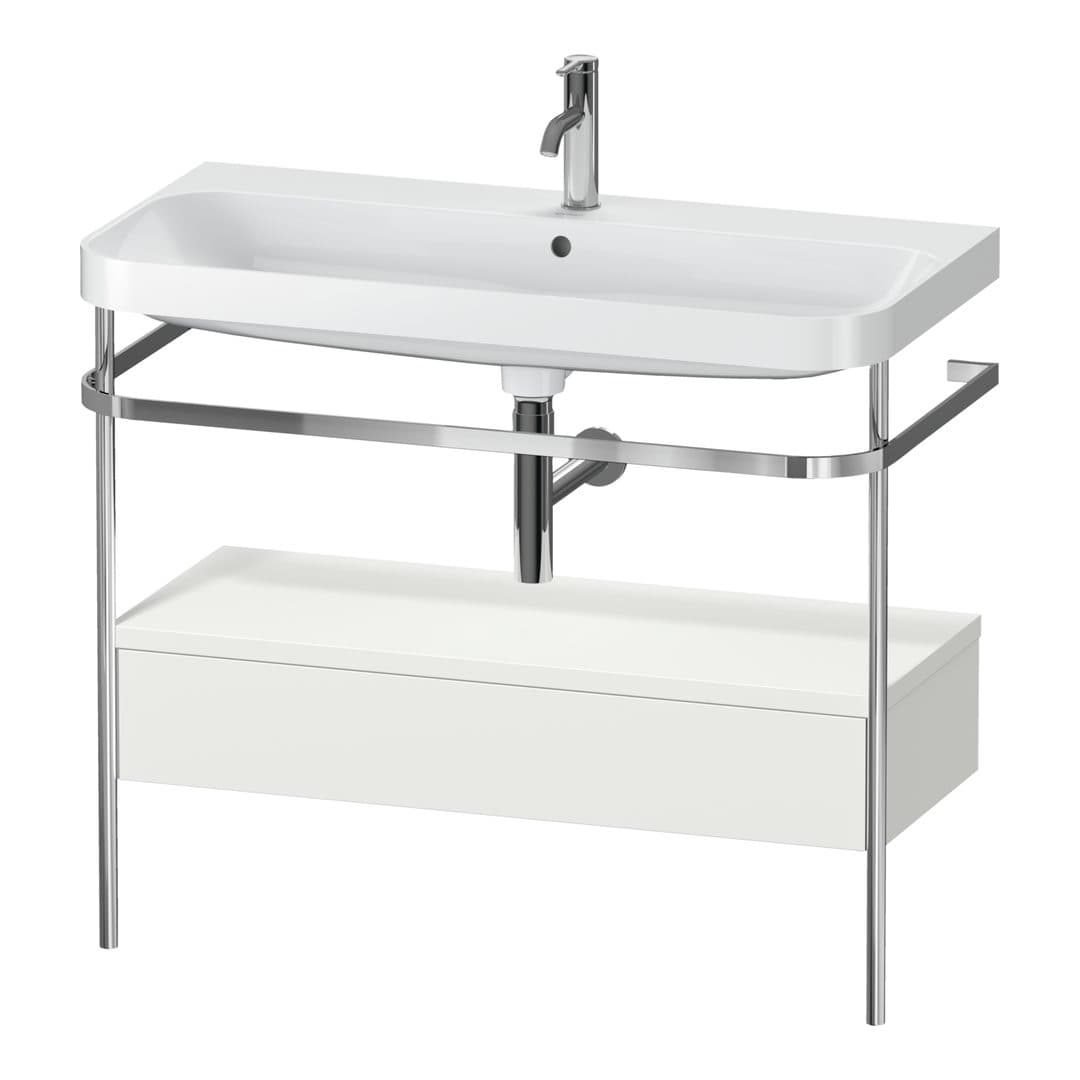 Duravit Happy D.2 – Βάση Νιπτήρα – 975 mm, με νιπτήρα, με συρτάρι, 1 συρτάρι, νιπτήρας κέντρο, έκδοση O, μοντέλο HP4843 – Nordic white Satin Matt, Lacquer (HP4843O3939)