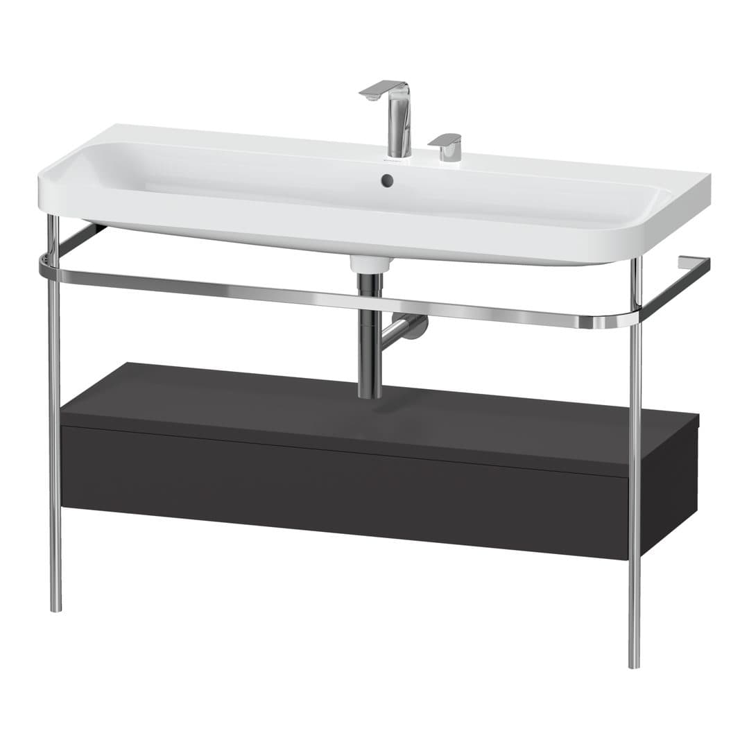 Duravit Happy D.2 – Βάση Νιπτήρα – 1175 mm, με νιπτήρα, με συρτάρι, 1 συρτάρι, νιπτήρας κέντρο, έκδοση E, μοντέλο HP4844 – Graphite Super Matt, Decor (HP4844E80800000)