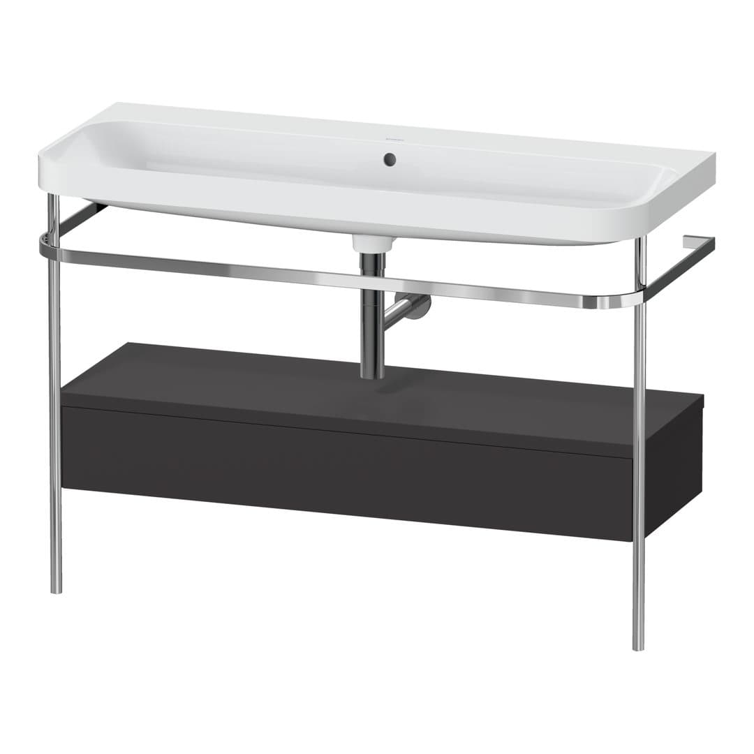 Duravit Happy D.2 – Βάση Νιπτήρα – 1175 mm, με νιπτήρα, με συρτάρι, 1 συρτάρι, νιπτήρας κέντρο, έκδοση N, μοντέλο HP4844 – Graphite Super Matt, Decor (HP4844N80800000)