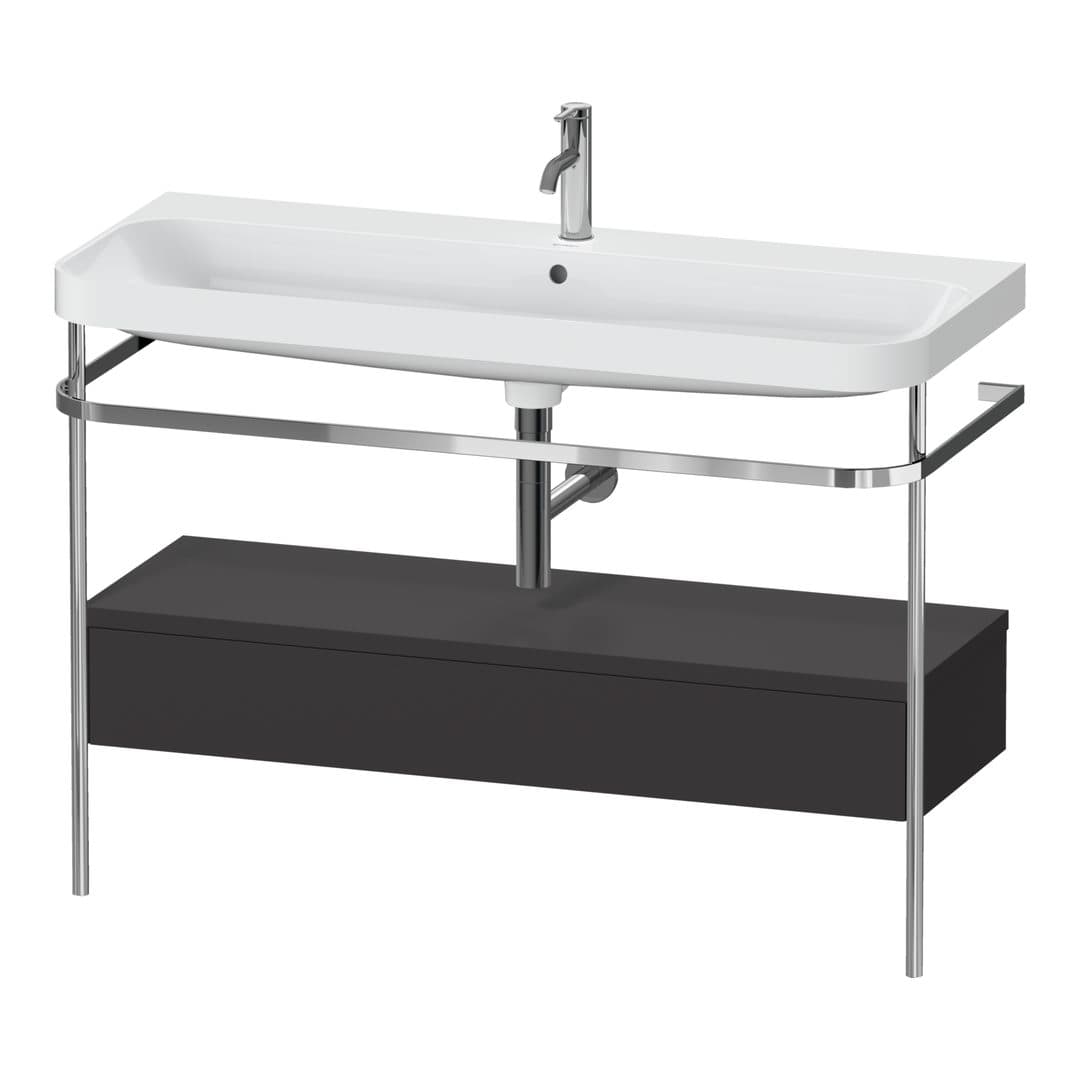 Duravit Happy D.2 – Βάση Νιπτήρα – 1175 mm, με νιπτήρα, με συρτάρι, 1 συρτάρι, νιπτήρας κέντρο, έκδοση O, μοντέλο HP4844 – Graphite Super Matt, Decor (HP4844O80800000)