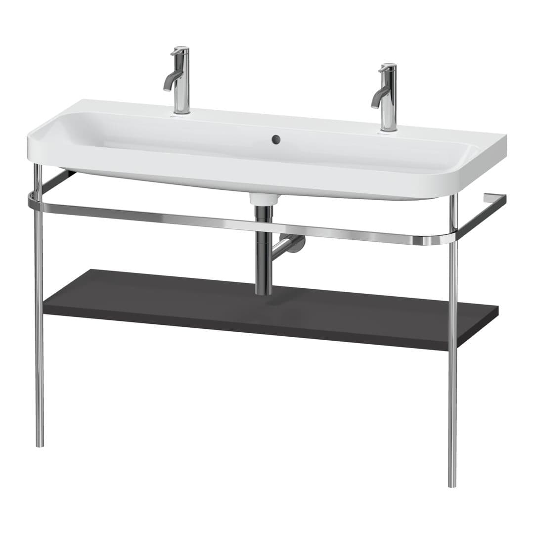Duravit Happy D.2 – Βάση Νιπτήρα – 1175 mm, με νιπτήρα, νιπτήρας κέντρο, έκδοση O, μοντέλο HP4849 – Graphite Super Matt, Decor (HP4849O80800000)