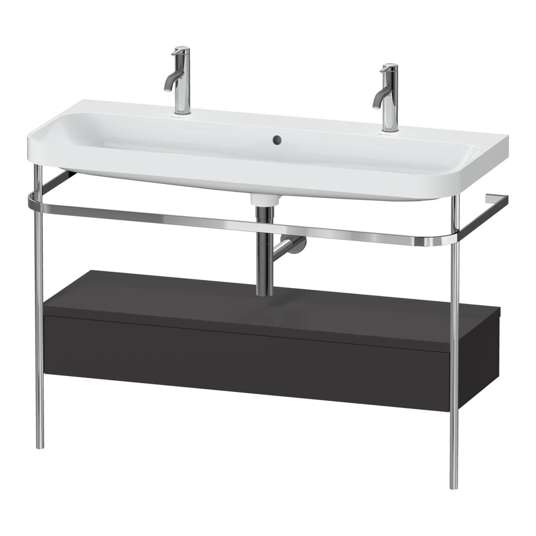 Duravit Happy D.2 – Βάση Νιπτήρα – 1175 mm, με νιπτήρα, με συρτάρι, 1 συρτάρι, νιπτήρας κέντρο, έκδοση O, μοντέλο HP4854 – Graphite Super Matt, Decor (HP4854O80800000)