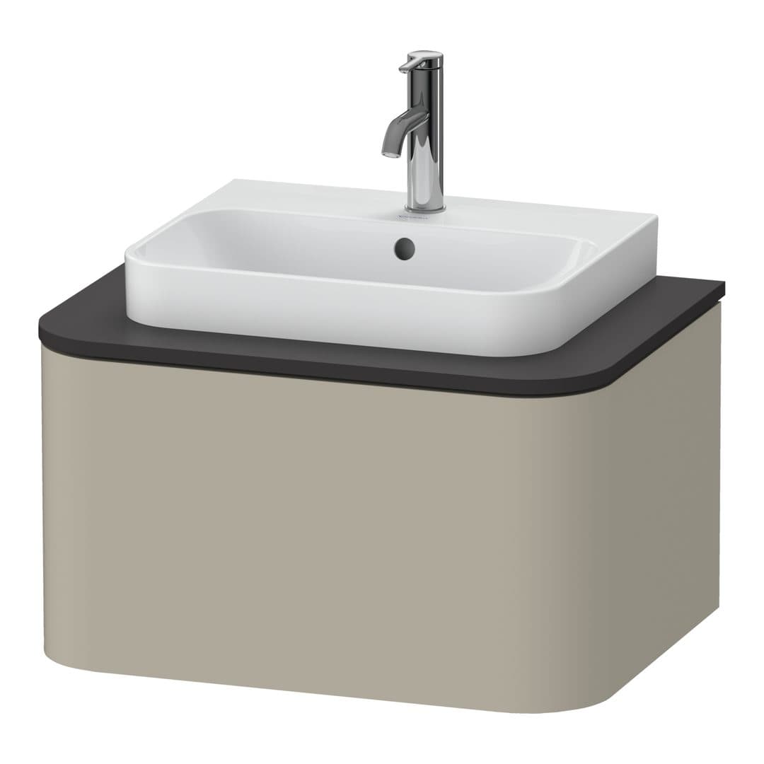Duravit Happy D.2 – Έπιπλο Νιπτήρα – 650 mm, για κονσόλα, 1 συρτάρι, νιπτήρας κέντρο – Taupe Satin Matt, Lacquer (HP494006060)