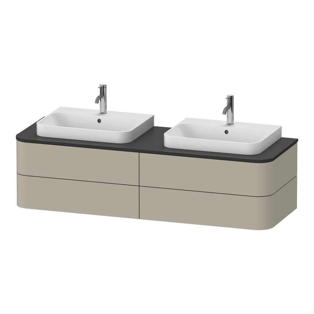 Duravit Happy D.2 – Έπιπλο Νιπτήρα – 1600 mm, για κονσόλα, 4 συρτάρια, μοντέλο HP4964 – Taupe Satin Matt, Lacquer (HP4964B6060)