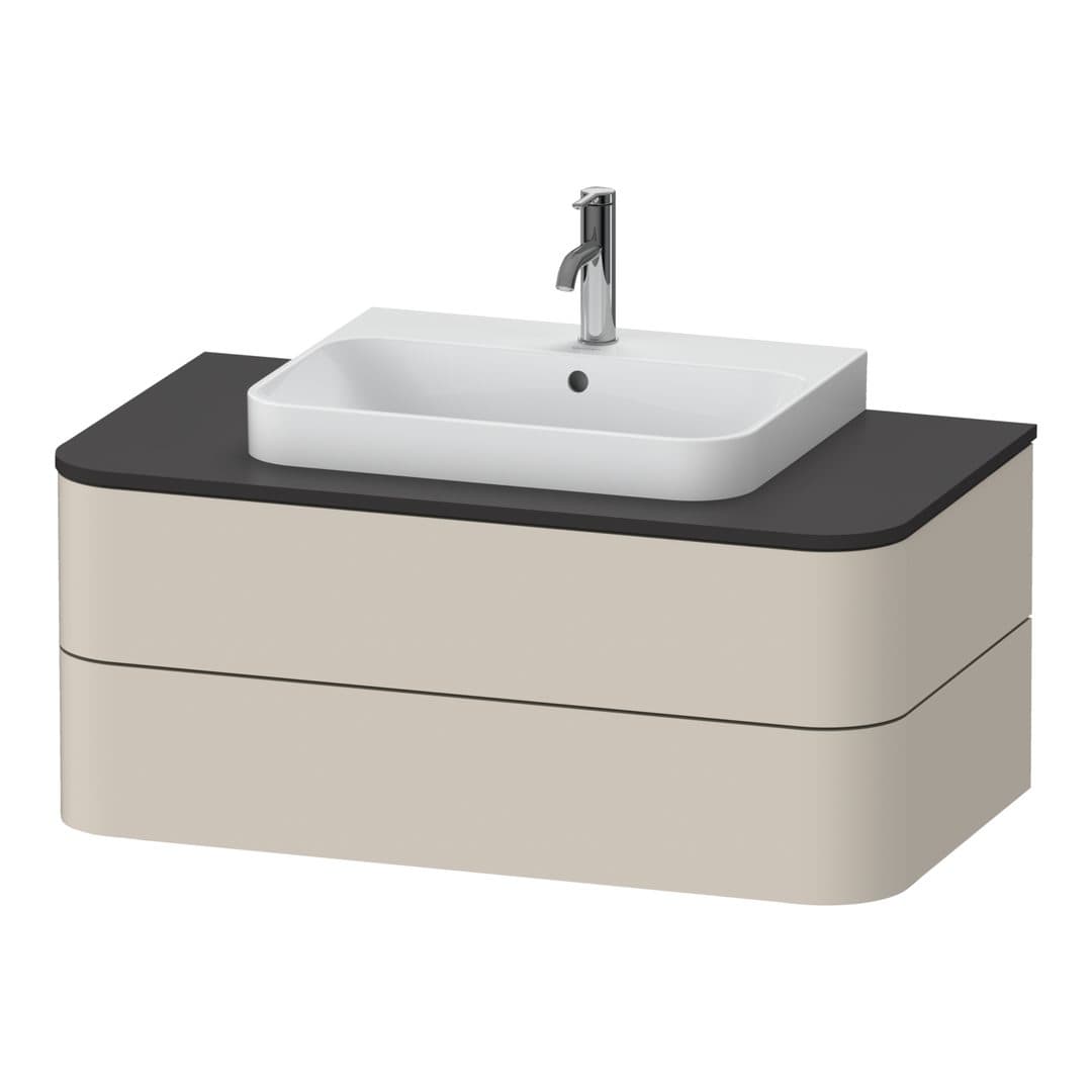 Duravit Happy D.2 – Έπιπλο Νιπτήρα – 1000 mm, για κονσόλα, 2 συρτάρια, νιπτήρας κέντρο, μοντέλο HP4971 – Taupe Super Matt, Decor (HP497108383)
