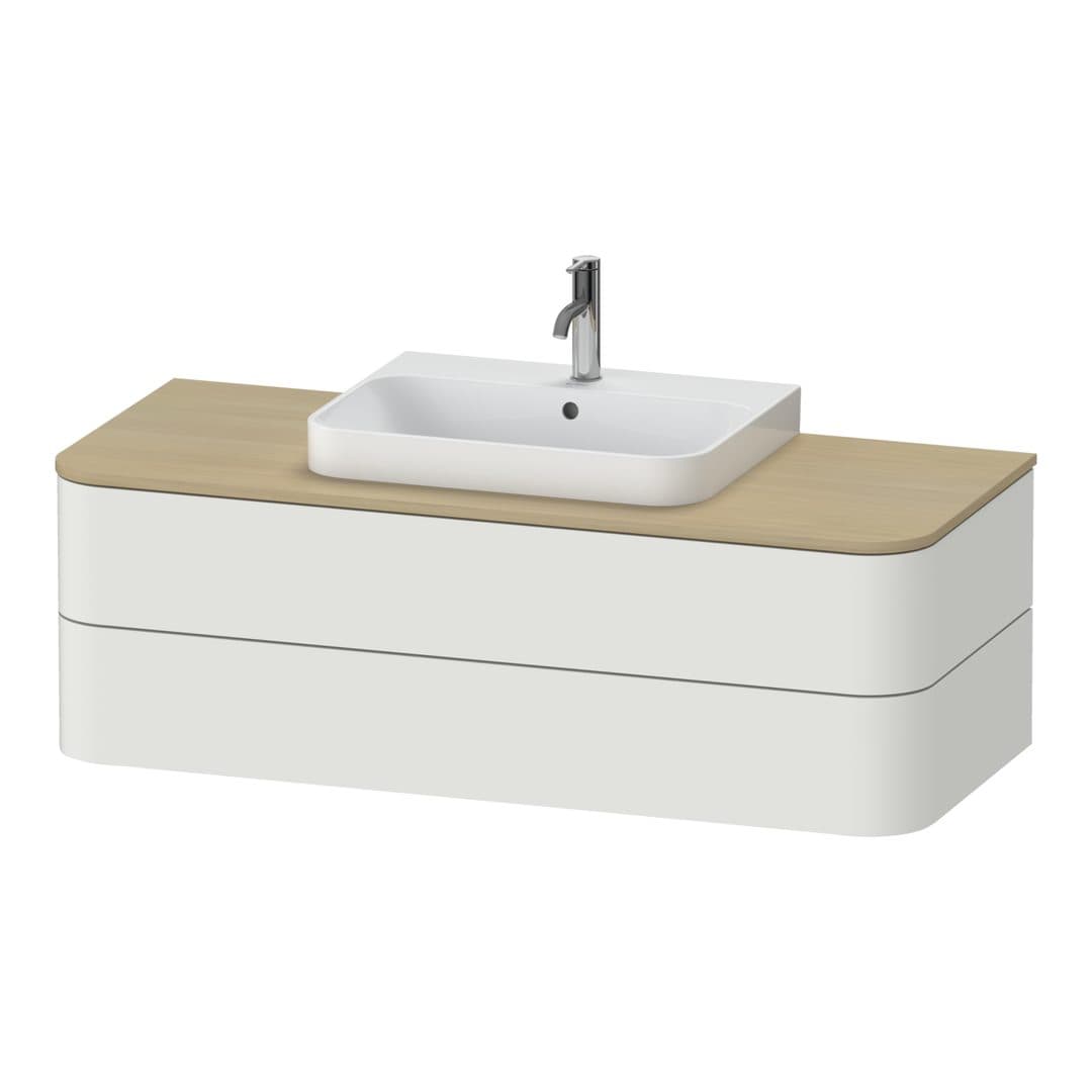 Duravit Happy D.2 – Έπιπλο Νιπτήρα – 1300 mm, για κονσόλα, 2 συρτάρια, νιπτήρας κέντρο, μοντέλο HP4972 – Nordic white Satin Matt, Lacquer (HP497203939)