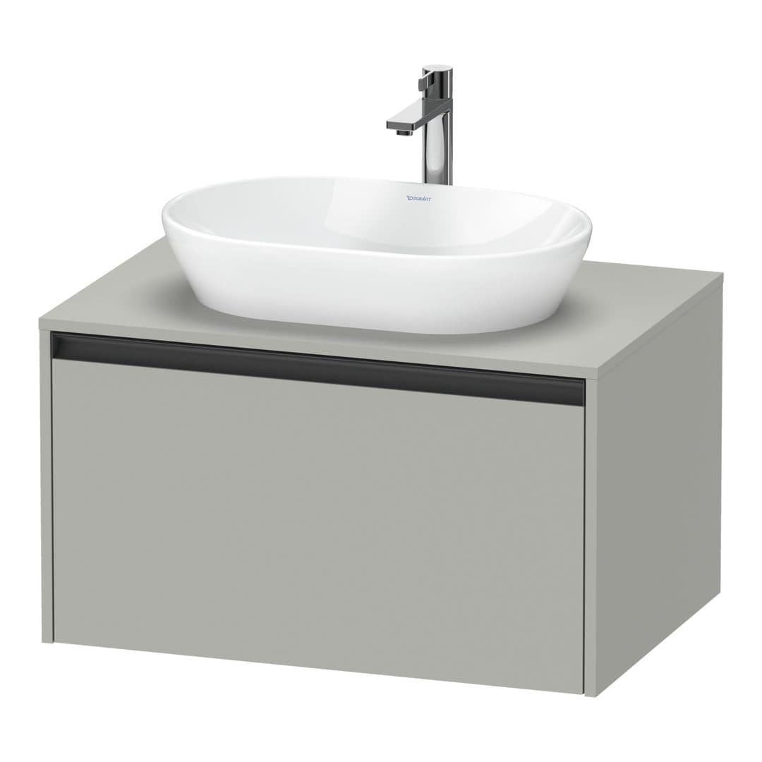 Duravit Ketho.2 – Έπιπλο Νιπτήρα – 800 mm, για κονσόλα, 1 συρτάρι, νιπτήρας κέντρο – Concrete grey Matt, Decor (K24885007070000)