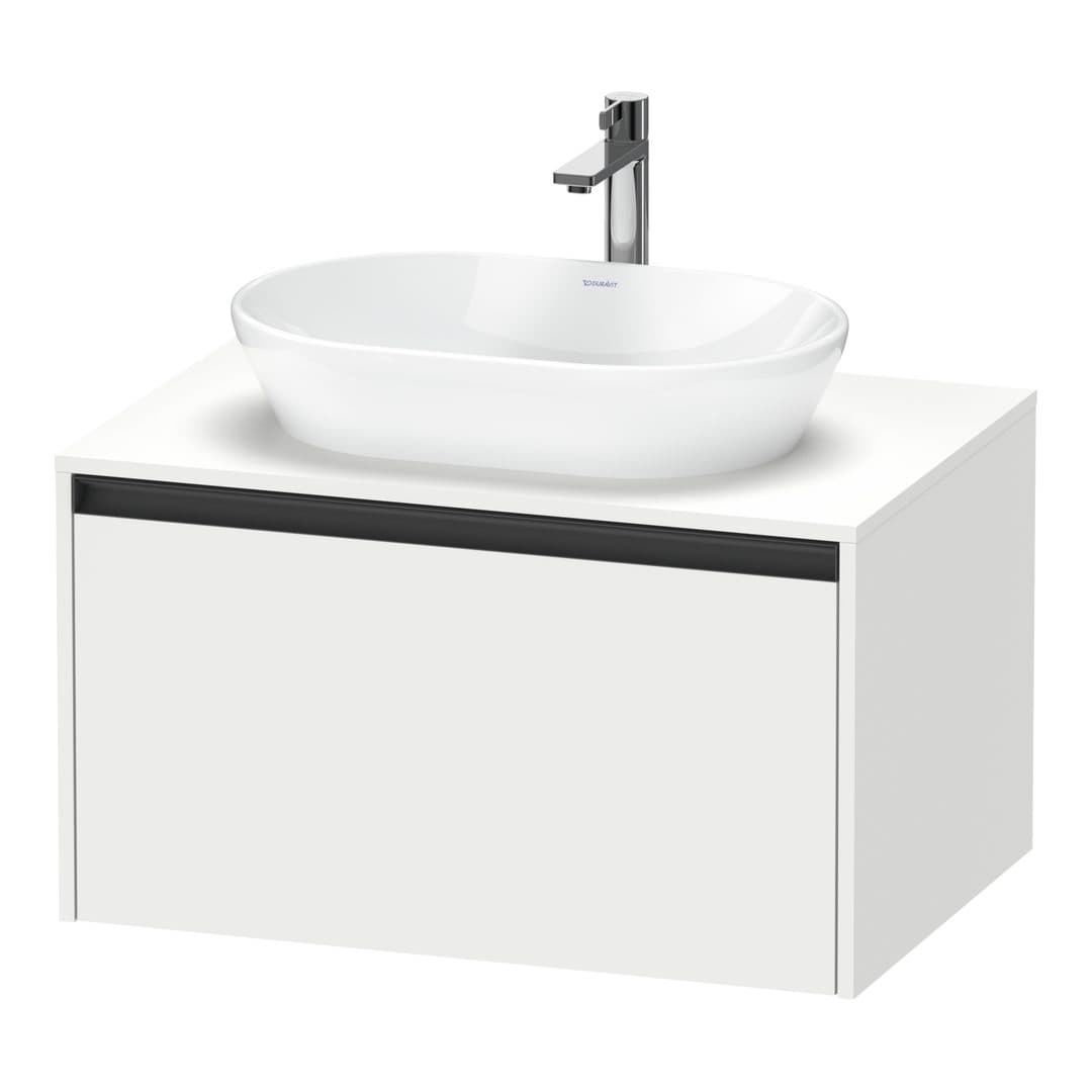 Duravit Ketho.2 – Έπιπλο Νιπτήρα – 800 mm, για κονσόλα, 1 συρτάρι, νιπτήρας κέντρο – White Matt, Decor (K24885018180000)