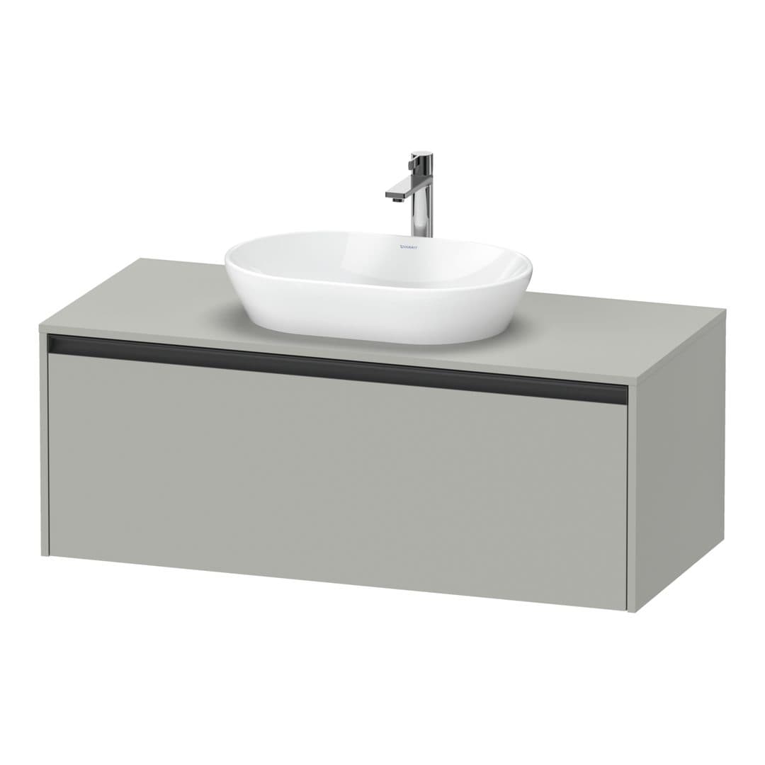 Duravit Ketho.2 – Έπιπλο Νιπτήρα – 1200 mm, για κονσόλα, 1 συρτάρι, νιπτήρας κέντρο – Concrete grey Matt, Decor (K24887007070000)