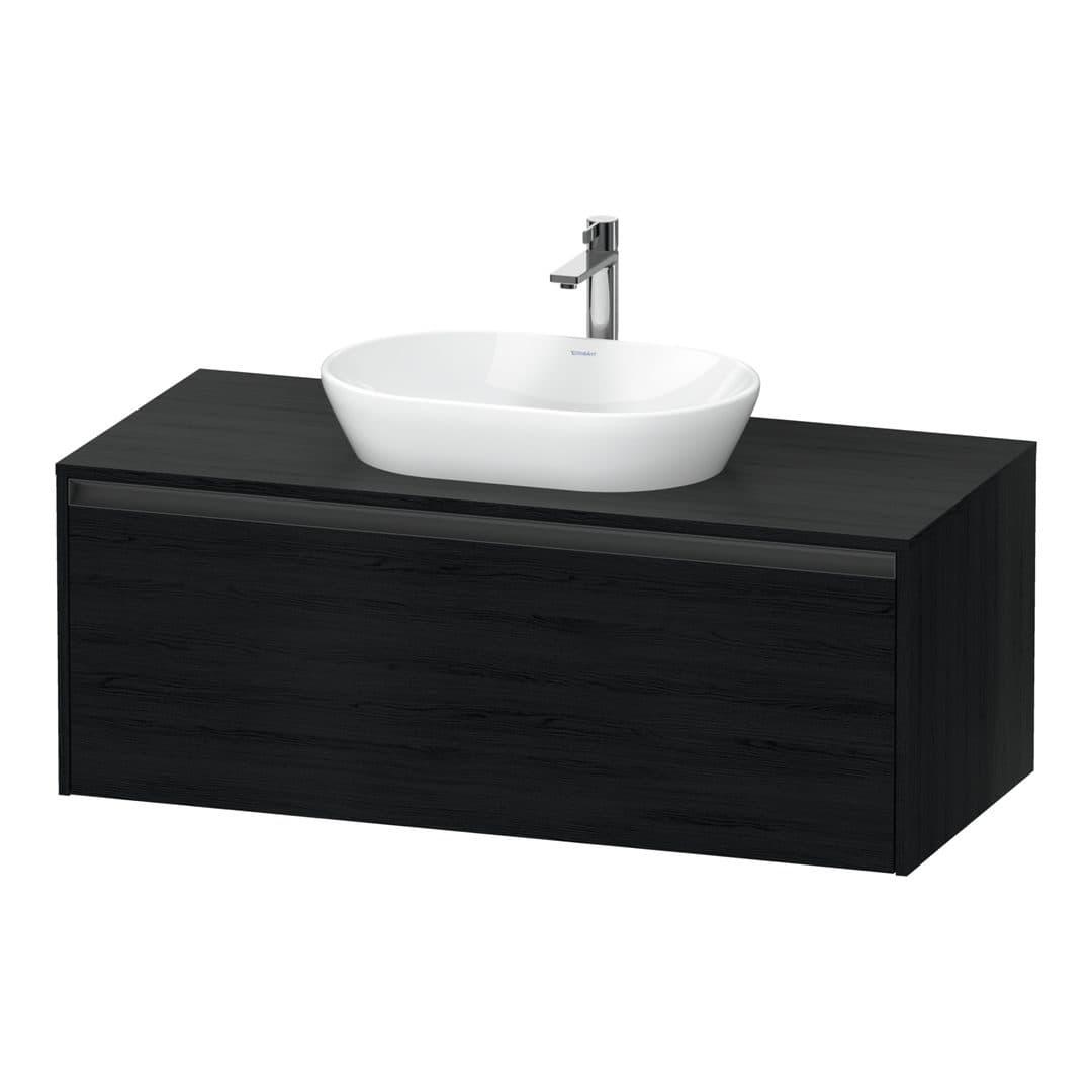 Duravit Ketho.2 – Έπιπλο Νιπτήρα – 1200 mm, για κονσόλα, 1 συρτάρι, νιπτήρας κέντρο – Black oak Matt, Decor (K24887016160000)