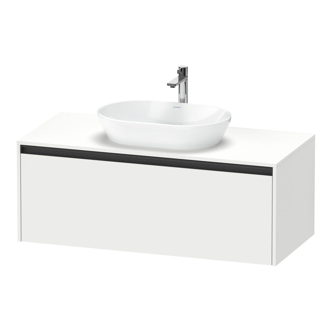 Duravit Ketho.2 – Έπιπλο Νιπτήρα – 1200 mm, για κονσόλα, 1 συρτάρι, νιπτήρας κέντρο – White Matt, Decor (K24887018180000)