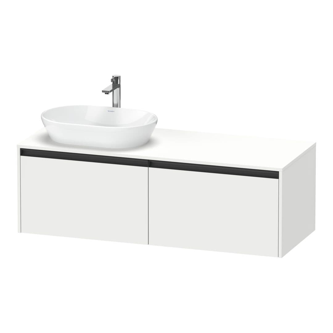 Duravit Ketho.2 – Έπιπλο Νιπτήρα – 1400 mm, για κονσόλα, 2 συρτάρια, νιπτήρας αριστερά – White Matt, Decor (K24888L18180000)